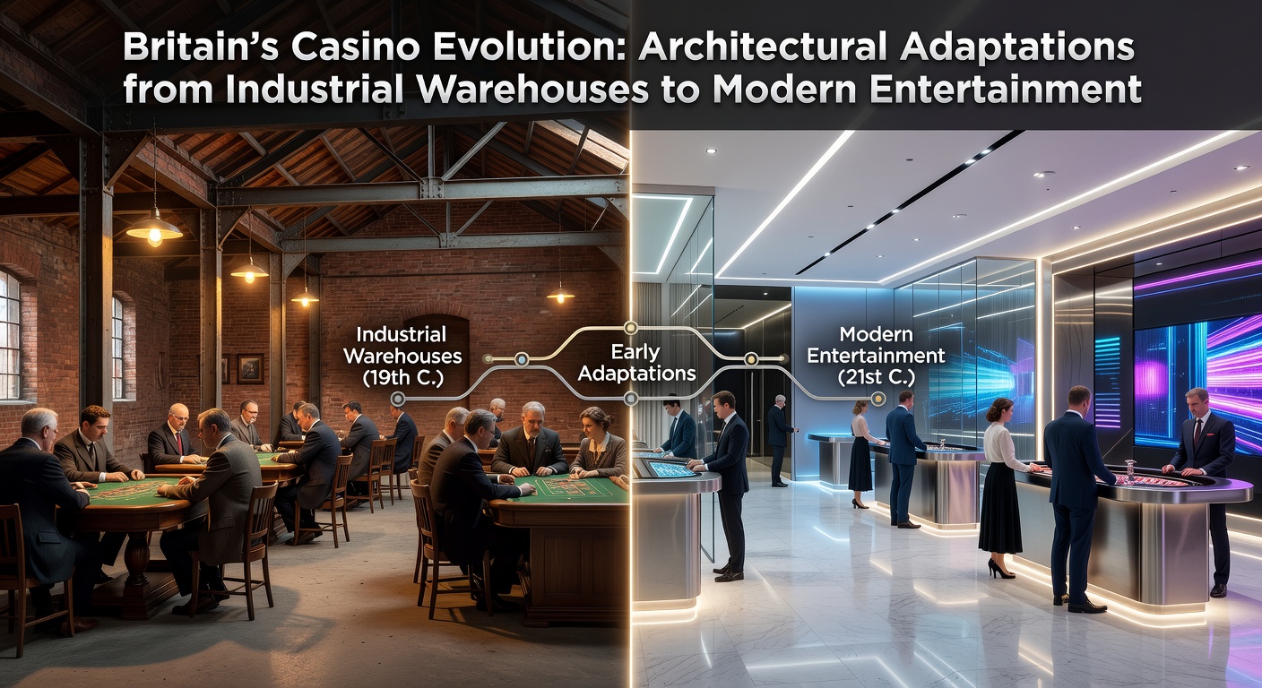 Modern casino interior with sleek entertainment complex features including open gaming floors and preserved industrial architectural elements