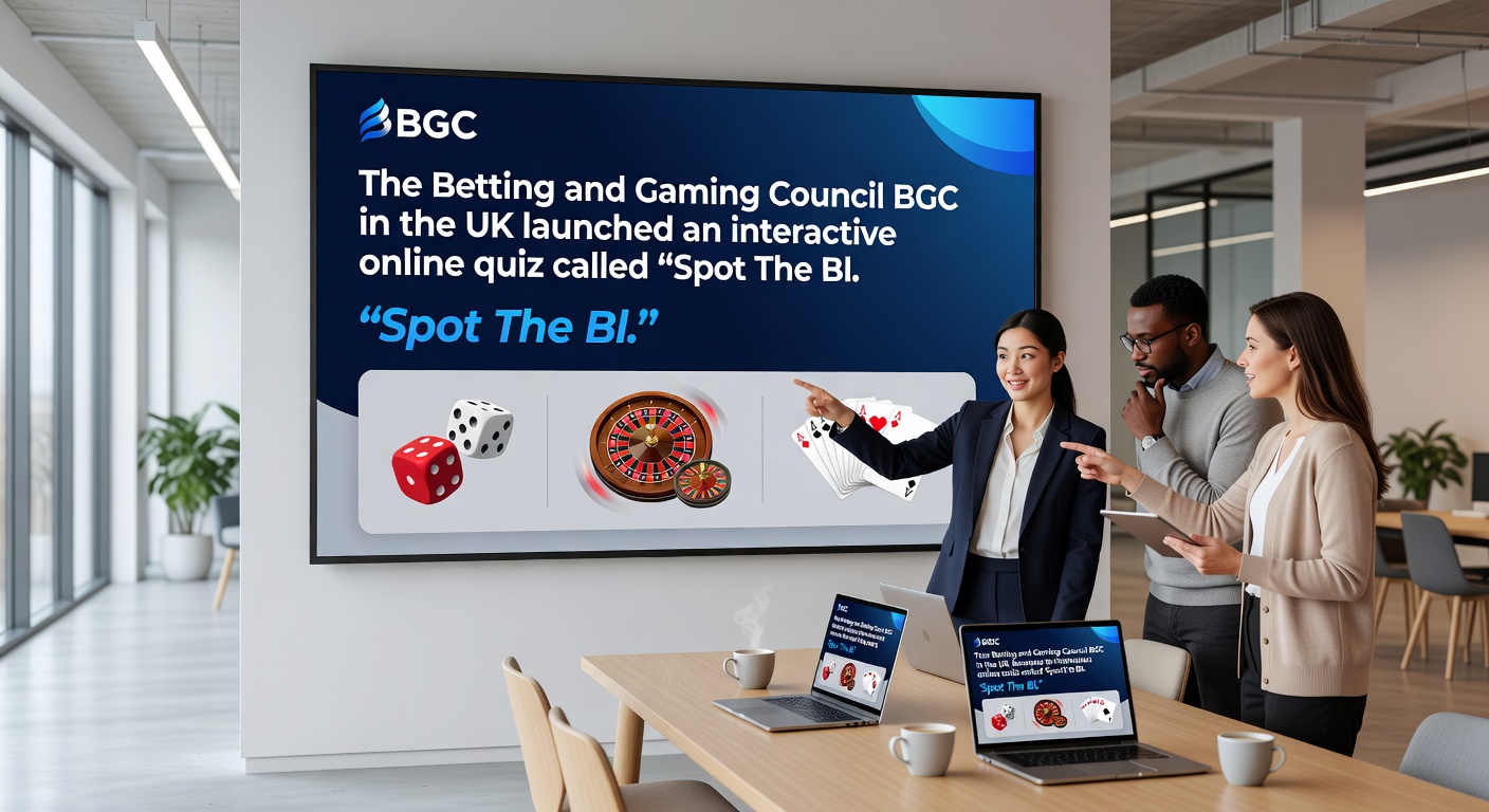 Close-up of a mock illegal gambling website screenshot from the BGC quiz, with annotations circling the missing licence number and other suspicious elements like unsecured payment icons