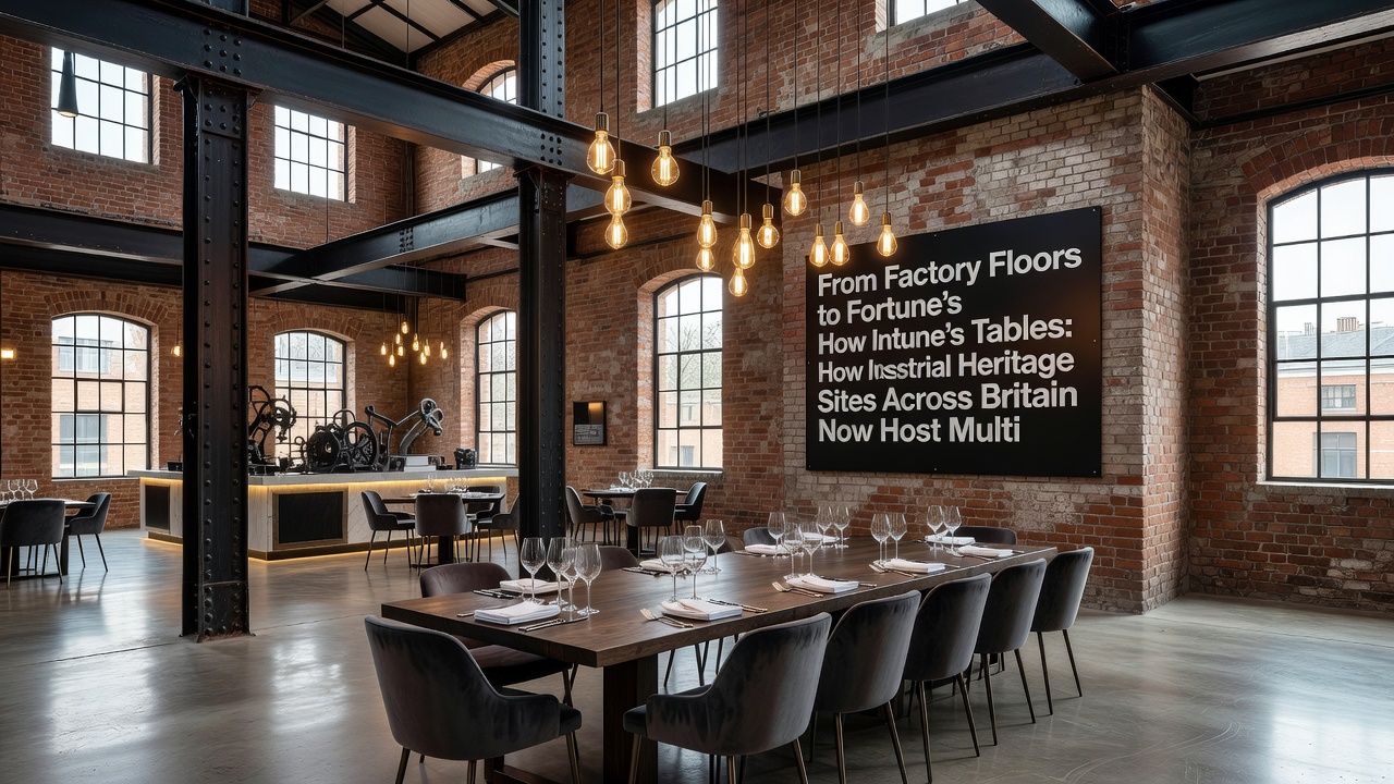 Interior view of a multi-table gaming setup inside a restored industrial hall with players engaged in strategic play