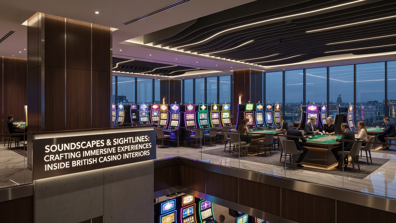 Detailed casino floor plan highlighting audio zones and visual sightlines connecting different gaming sections