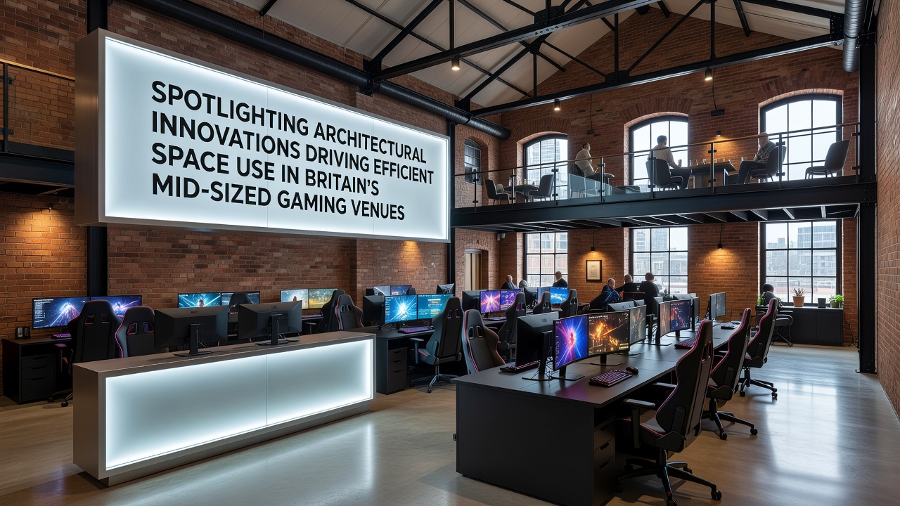 Modern interior view of a mid-sized British gaming venue showcasing efficient spatial layouts with modular partitions and integrated lighting systems