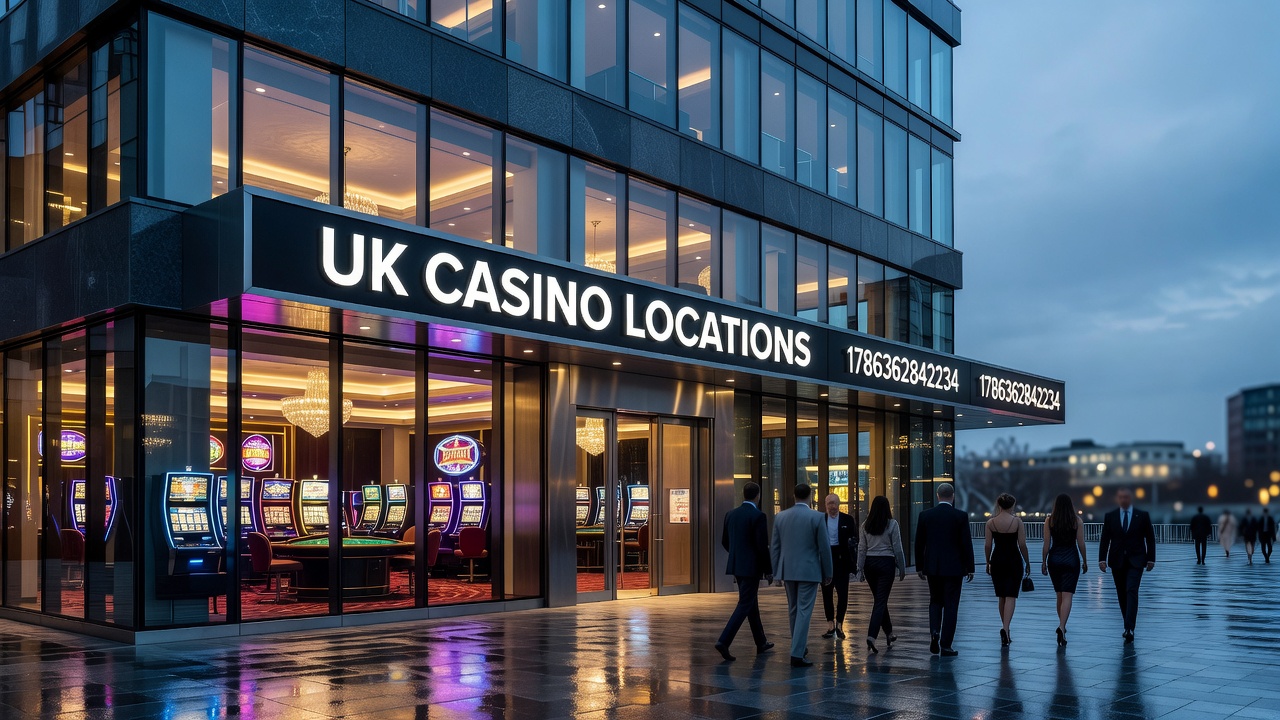 Interior view of a UK casino floor with poker tables and live dealer stations